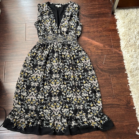 Max Studio Floral Print Smocked Waist Midi Dress - Picture 5 of 8